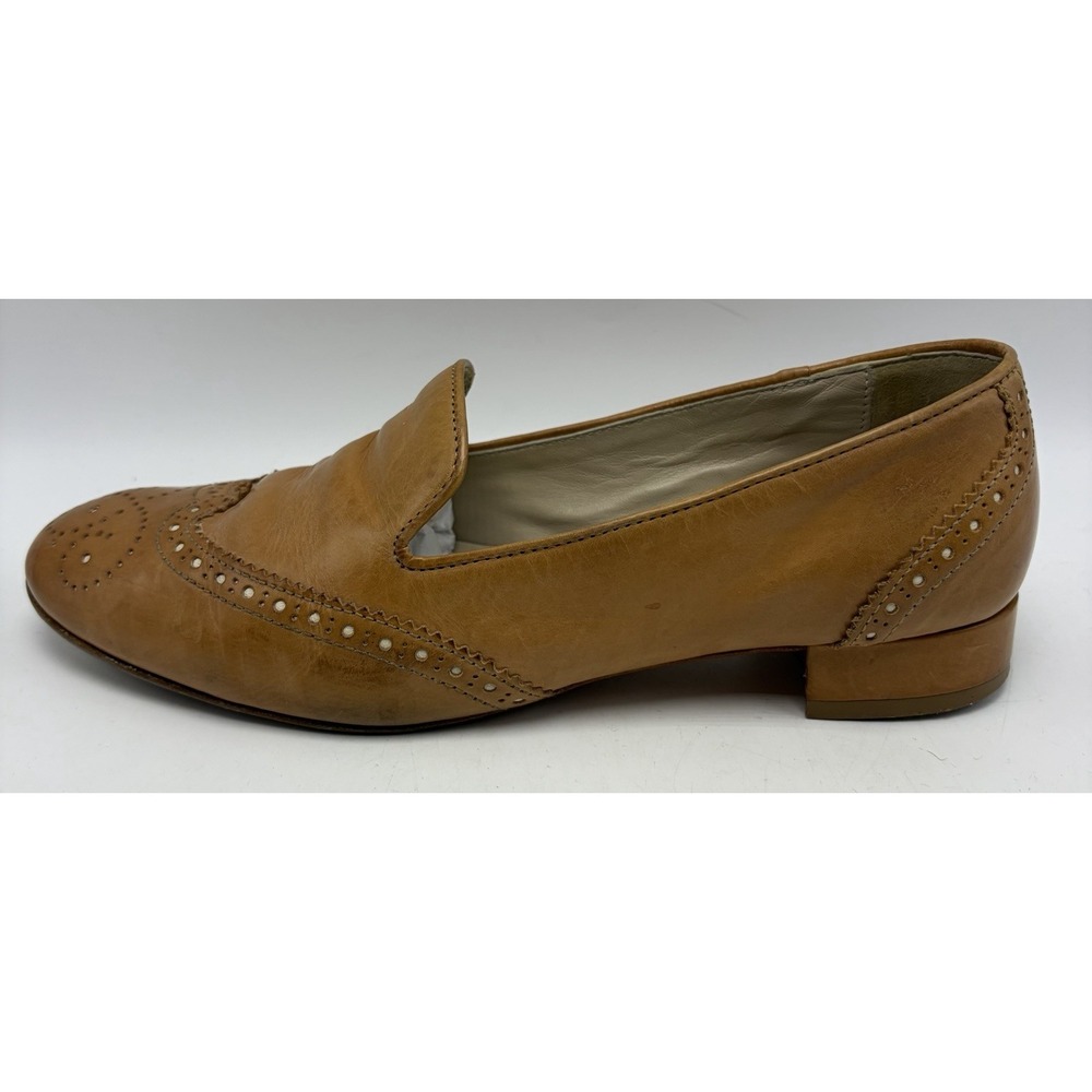 Vintage AGL Loafer Brogue Women 8 Beige Luxury Preppy Capsule Minimalist Italy